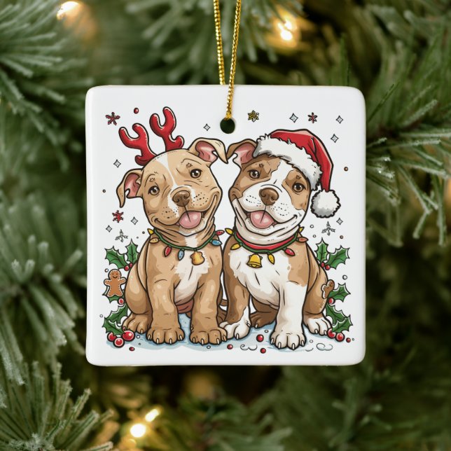 Julpit Bull Dogs Julgransprydnad Keramik (Träd)