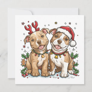 Julpit Bull Dogs Julkort