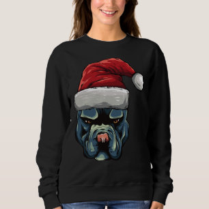 Julpit Bull Puppy Hund i Santa Hat T Shirt