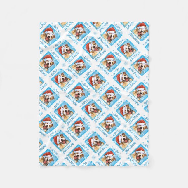 Julpit Bull Terrier Fleece Blanket (Framsidan)