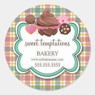 Julplagd Cupkaka Cake Pops Cookie Packning Runt Klistermärke
