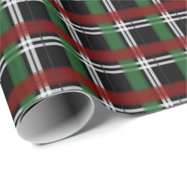 Julplagt Grönt och rött svart Presentpapper