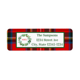 Julplagt handmålat andekrut NOEL Adress Returadress Etikett