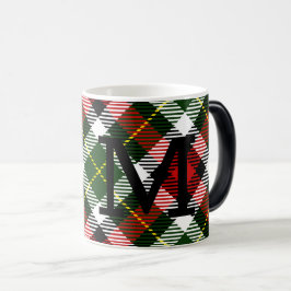 Julplagt Monogram Initial Festive Helgdag Magisk Mugg