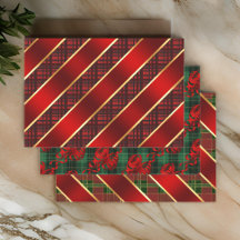 Julplagt och Ribbon Grönt och Röd sort