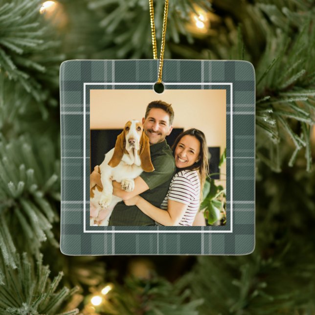 Julplaid en bild sagegrön jul julgransprydnad keramik (Träd)