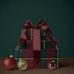 Julplaid klassisk semester enkel presentpapper