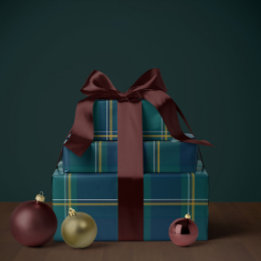 Julplaid klassisk semesterenkel presentpapper