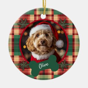 Julplaid Skräddarsydd Hundfoto Julgransprydnad Keramik