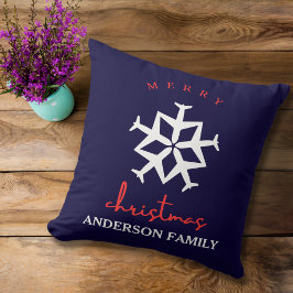 Julplan Snowflake Photo Funny Aviation Kudde