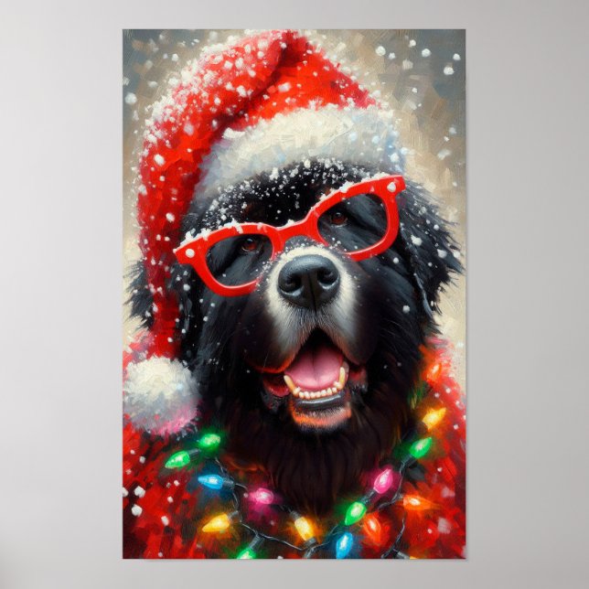 Julplansch av dum Newfie Poster (Framsidan)