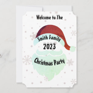 Julplanschema för Santa Familjens julfest Julkort