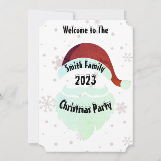 Julplanschema för Santa Familjens julfest Julkort