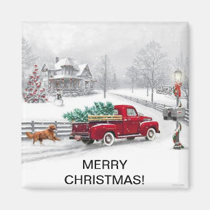 Julplats på en kvadreramagnet magnet