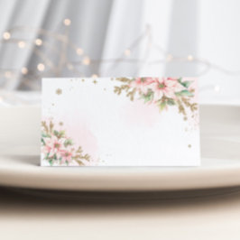 Julplatskort rosa snöflingor kort