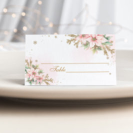 Julplatskort rosa snöflingor kort