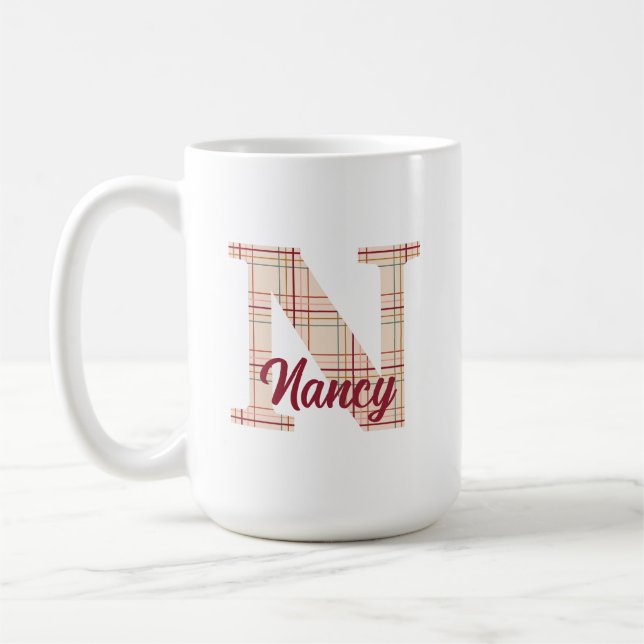 Julplatta monogram-personlig kaffemugg (Vänster)