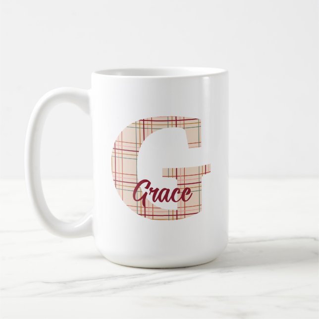 Julplatta monogram-personlig kaffemugg (Vänster)