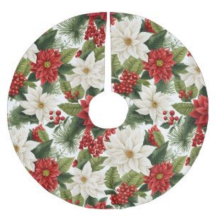 Julpoängpelargon – Högtidsblomsterdesign Julgransmatta Borstad Polyester