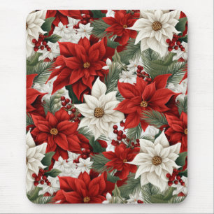 Julpoängpelargon – Högtidsblomsterdesign Musmatta
