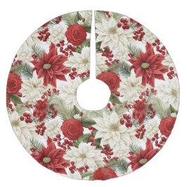 Julpoängsettia – Blomsterdesign för högtider Julgransmatta Borstad Polyester