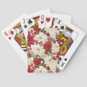 Julpoängstjärna – Blomsterdesign för högtider Casinokort