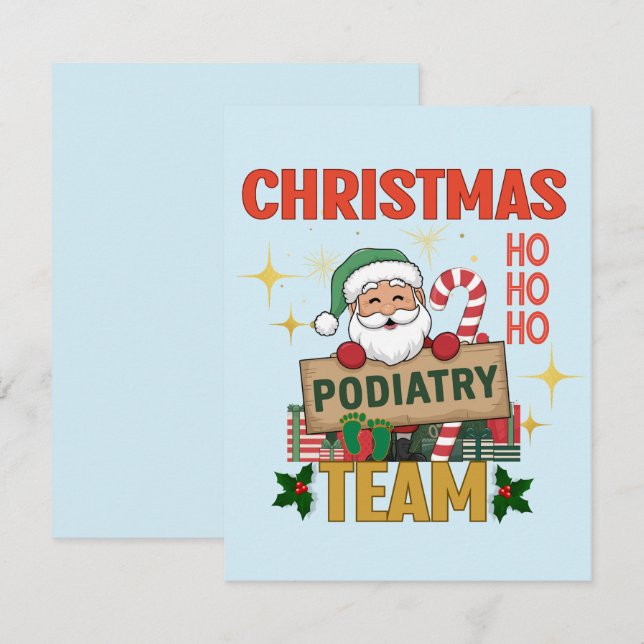 Julpodiatyrlaget - Festive Foot Care Profors Tack Kort (Fram/baksida)