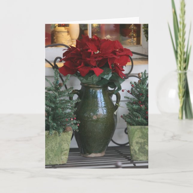 JulPoinsetta kort (Framsida)
