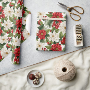 Julpoinsettia – Blomsterarrangemang för högtider Presentpapper