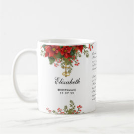 Julpoinsettia Bröllop katolsk Bridesmaid Kaffemugg