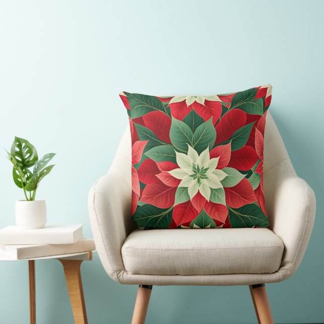 Julpoinsettia Festiv  Kudde (Stol)