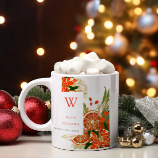 Julpoinsettia & Grönska Kaffemugg