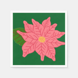 Julpoinsettia i rosa pappersservett