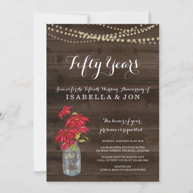Julpoinsettia jubileumsfest inbjudan (Framsida)