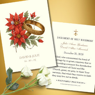 Julpoinsettia Katolskt Bröllopsbönekort Visitkort