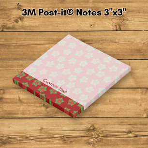 Julpoinsettia-mönster Post-it Block