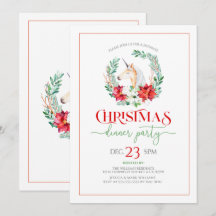 Julpoinsettia och enmajssandningen party inbjudan