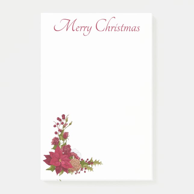 Julpoinsettia Post-It-lappar Post-it Block (Framsida)