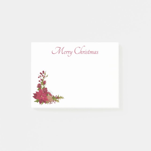 Julpoinsettia Post-It-lappar Post-it Block (Framsida)