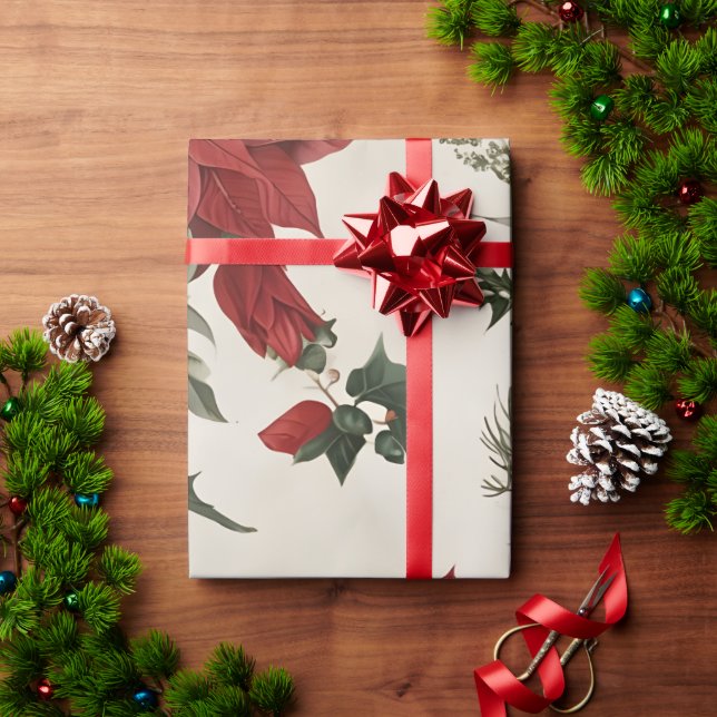 Julpoinsettia Presentpapper (Julgåva)