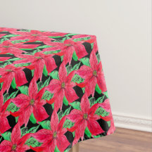 Julpoinsettia Röd Blommig Akvarell