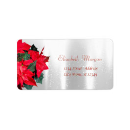 Julpoinsettia, Silver Adressetikett