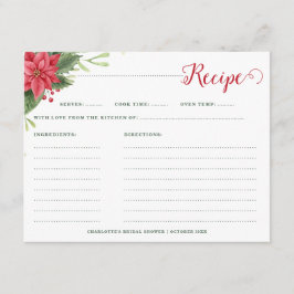 Julpoinsettia Vinter Bröllopsfest Recept Tilläggskort