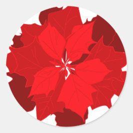 Julpoinsettigrafik säsong-dekal runt klistermärke