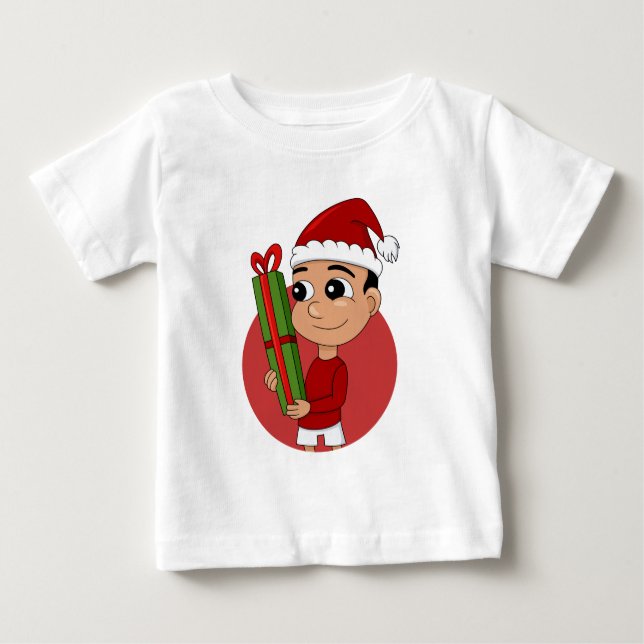 Julpojke tecknad baby T-Shirt (Framsida)