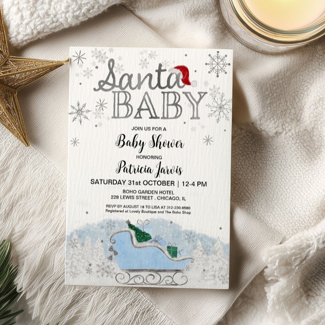 Julpojkens babyinbjudan till jultomten i Baby Inbjudningar (Skapare uppladdad)