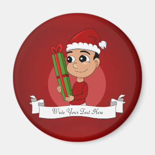 Julpojkens tecknad magnet