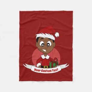 Julpojketecknad Fleecefilt