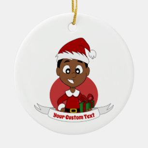 Julpojketecknad Julgransprydnad Keramik