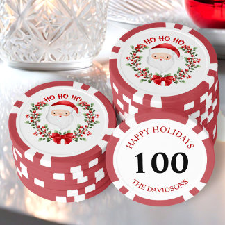 Julpoker Chip Cute Santa Family Namn Poker Marker